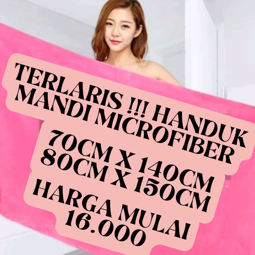 Sale Handuk mandi MICROFIBER POLOS  EMBOS  Handuk Dewasa JUMBO POLOS