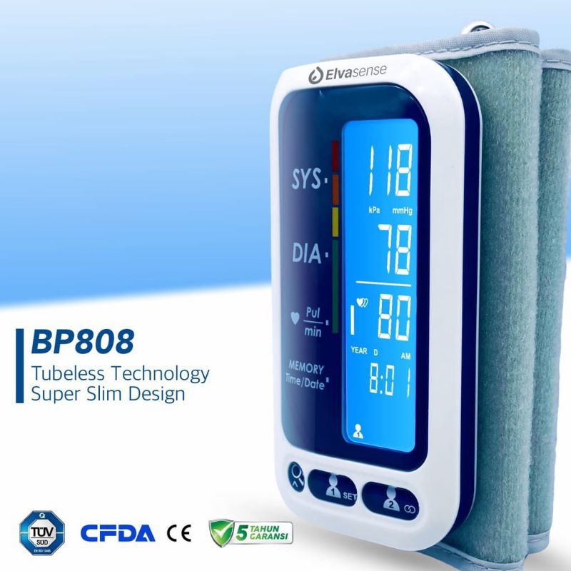 Tensimeter Digital Elvasense Tubeless - BP808 Tensi Digital Elvasense