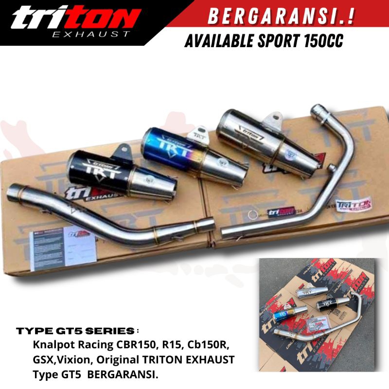 Knalpot Cbr150 R15 Cb150r Gsx Vixion Original Triton Exhaust Full System Free DBkiler