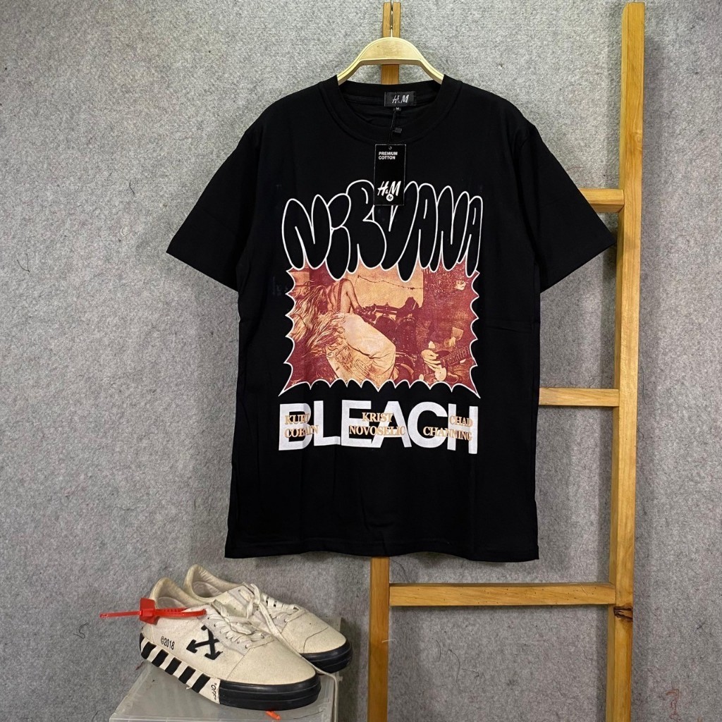 BAJU KAOS T-SHIRT MUSIC BAND NIRVANA BLEACH BLACK