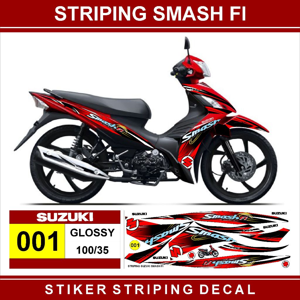 stiker motor suzuki smash fi striping motor smash fi variasi body suzuki smash
