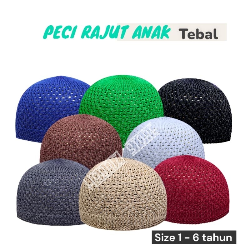 Peci Rajut Anak anak / Peci Rajut Tebal / Peci Rajut murah / Peci polos/ peci warna warni