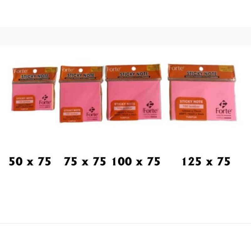 

Forte Sticky Note Warna / Memo Pad Tumpuk 5 Warna