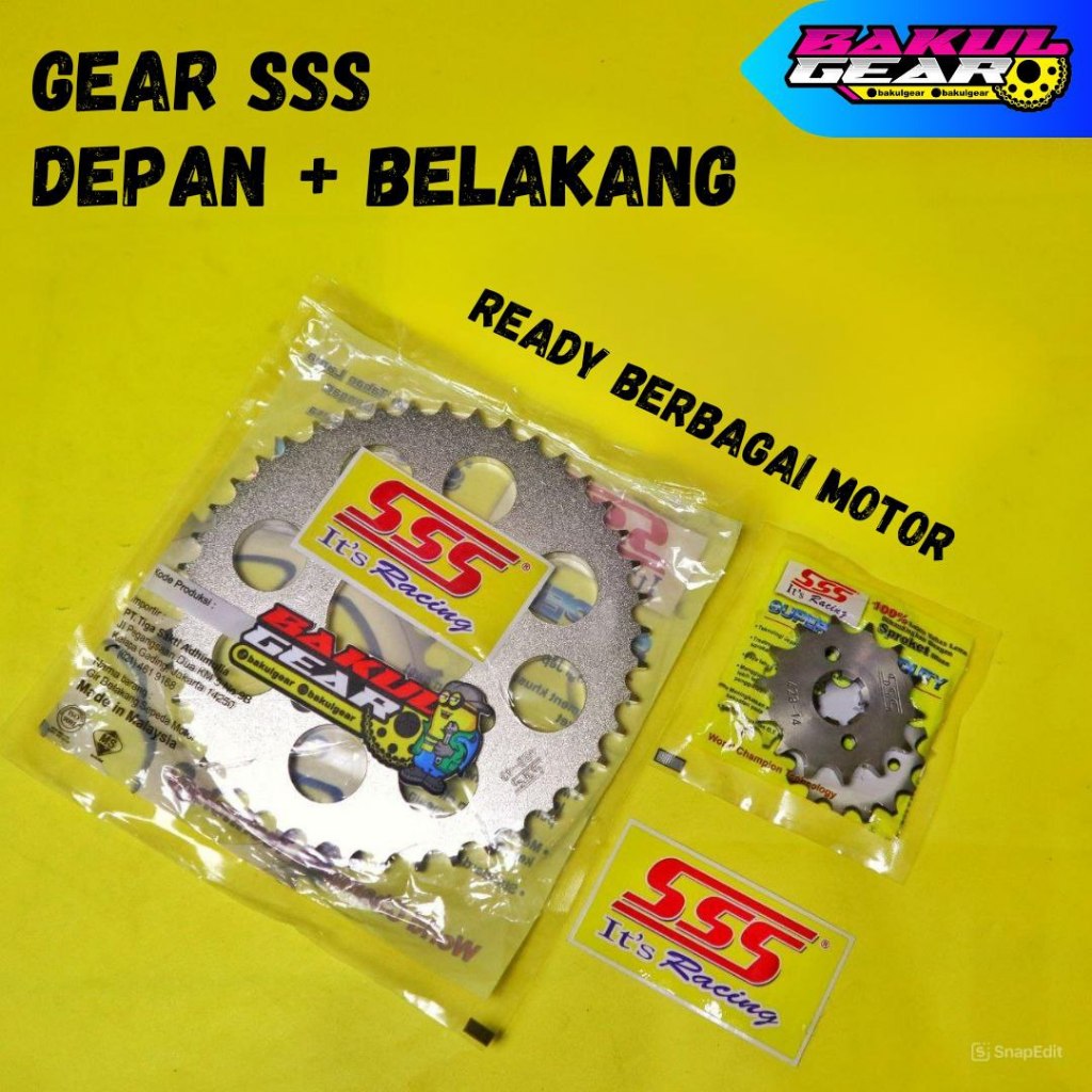 Gear SSS DEPAN BELAKANG ukuran 428 415 Cb150r RX King Vixion Tiger R15 Verza Cbr150R Jupiter Z MX Ki