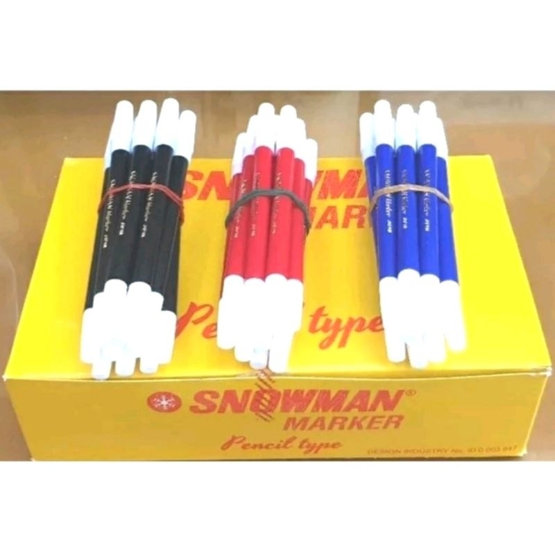 

12 pcs Satu IKAT Spidol kecil snowman hitam