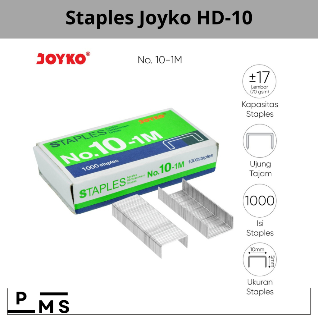 

Staples Isi Stapler Refill Stapler Joyko No. 10 1 Box 1000 Pcs / Isi Klip Staples Kecil