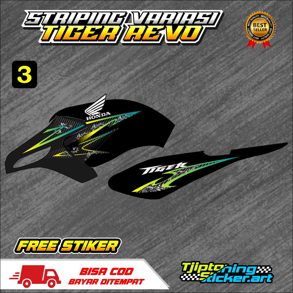 STRIPING VARIASI TIGER REVO - STIKER LIST MOTOR TIGER REVO BATIK