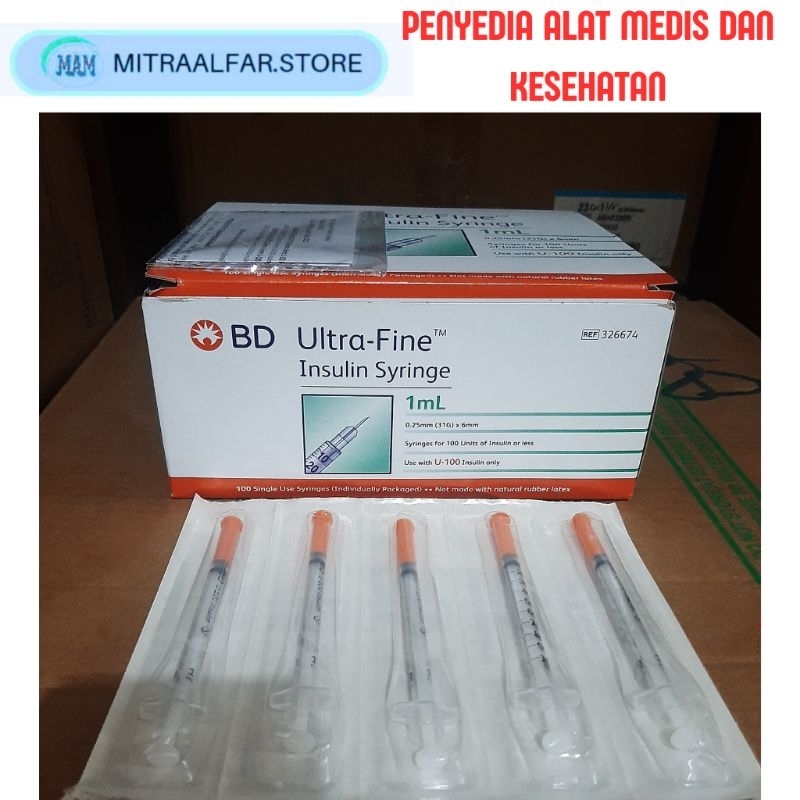 Insulin BD Ultra Fine 0.5ml dan 1ml isi 100pcs Harga/box