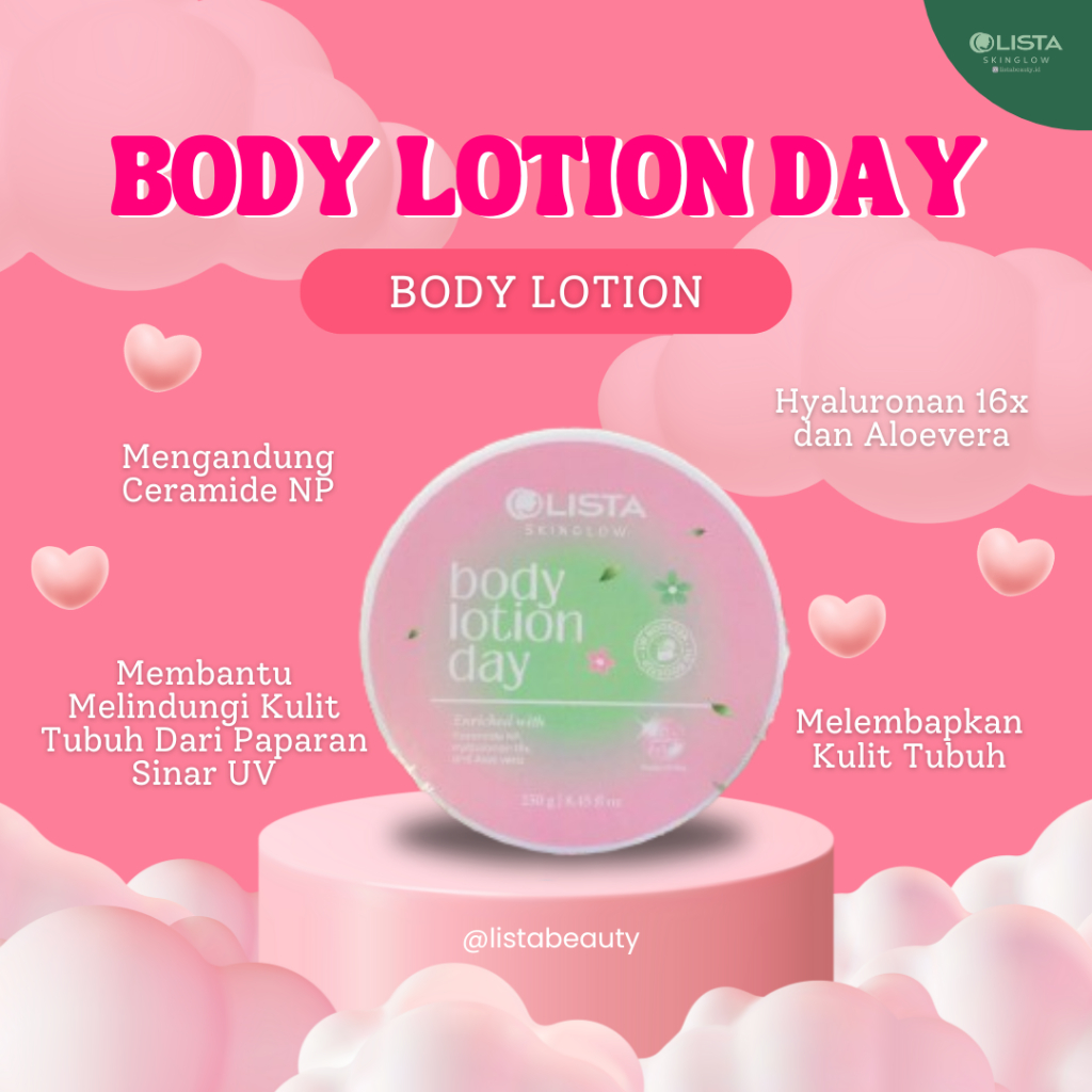 BODY LOTION DAY EXTRA WHITENING LISTA SKINGLOW COLISTA SKINCARE PERAWATAN BADAN PERAWATAN TUBUH