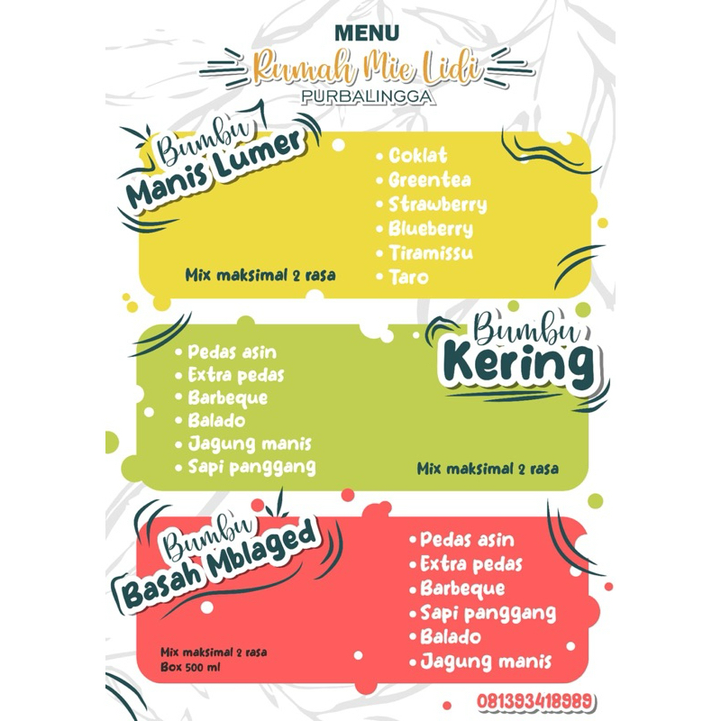 

Mie LIDI bumbu kering renyah gurih