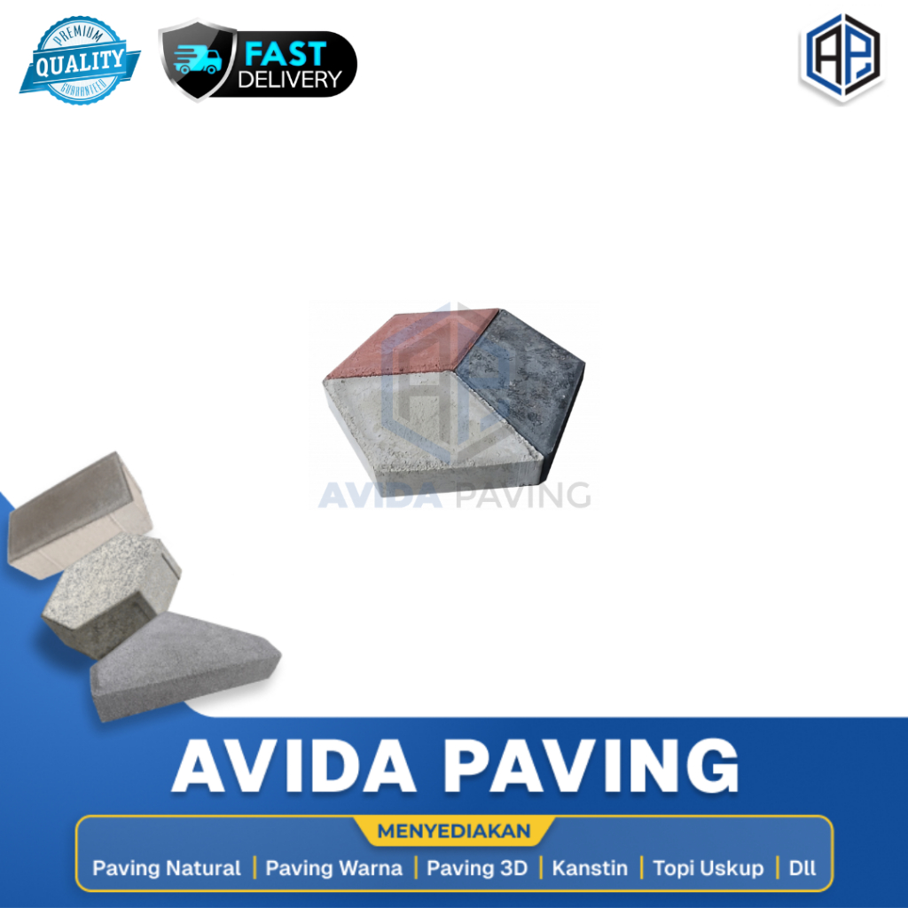 Paving Block Modern 3 Dimensi 3D Termurah Mudah Pasang Tiga Warna