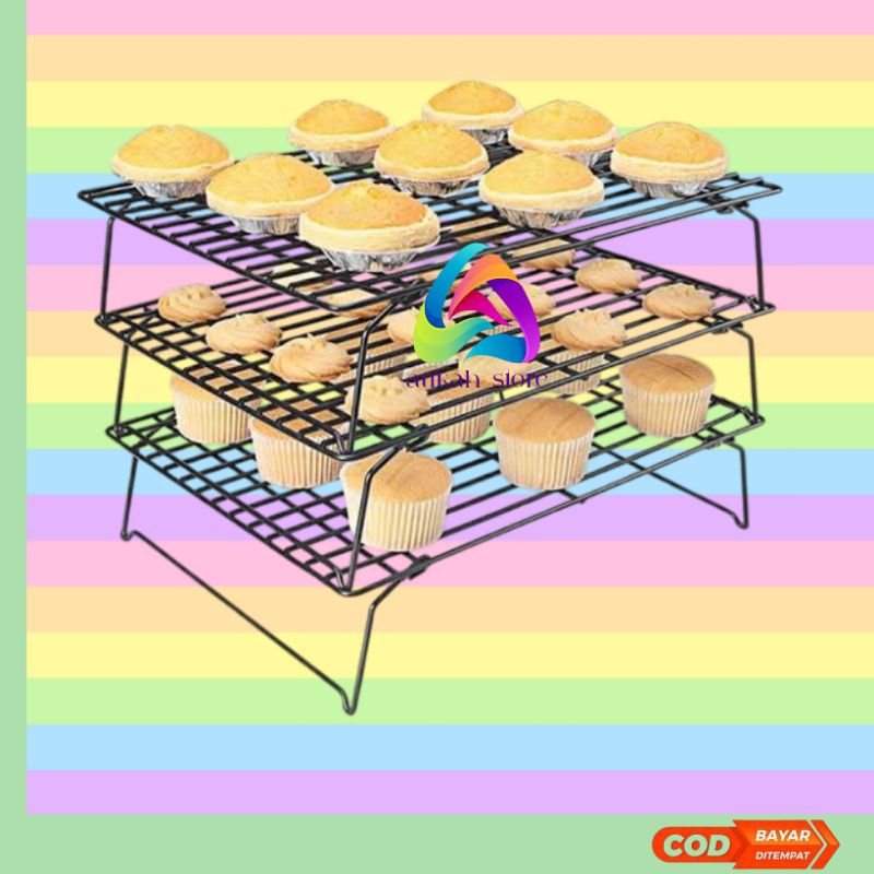 cooling rak kue, cooling rak susun 3, cooling rak pendingin kue