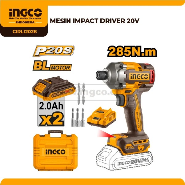 MESIN IMPACT DRIVER 20V CIRLI2028 - INGCO