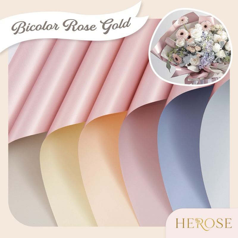 

ROSE GOLD BI COLOR FLOWER WRAPPING PAPER / KERTAS CELLOPHANE / KERTAS BUNGA / KERTAS KADO LEMBARAN ECER TERMURAH