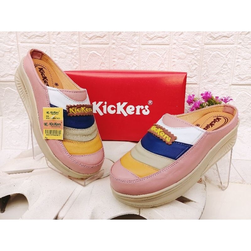 WEDGES WANITA SEPATU SLOP PELANGI KICKERS / Sendal sepatu wanita / sandal wanita wedges / wedges wan
