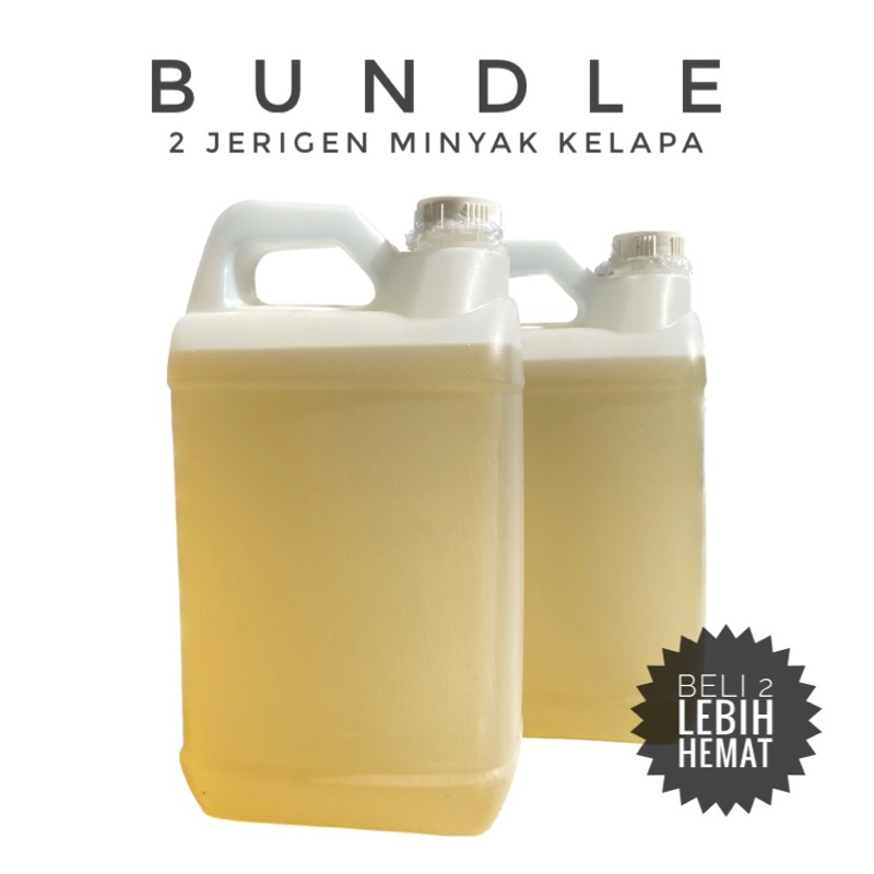 

BUNDLE 2 Jerigen Minyak Kelapa Kletik 5 liter 100% MURNI ASLI Beli 2 Lebih Hemat