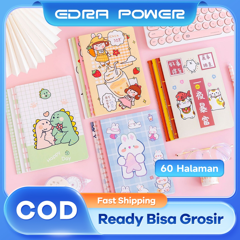 

4 Buku Tulis Karakter Kartun A5 30 Lembar Notebook A5 dengan Desain Lucu Buku Catatan Kreatif