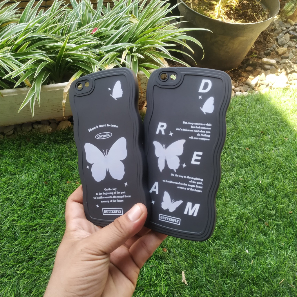 Kesing Vivo 1601 1602 1612 1713 1719 1609 V5 v5s v5 lite y65 y66 y67 softcase Gelombang Black Motif 