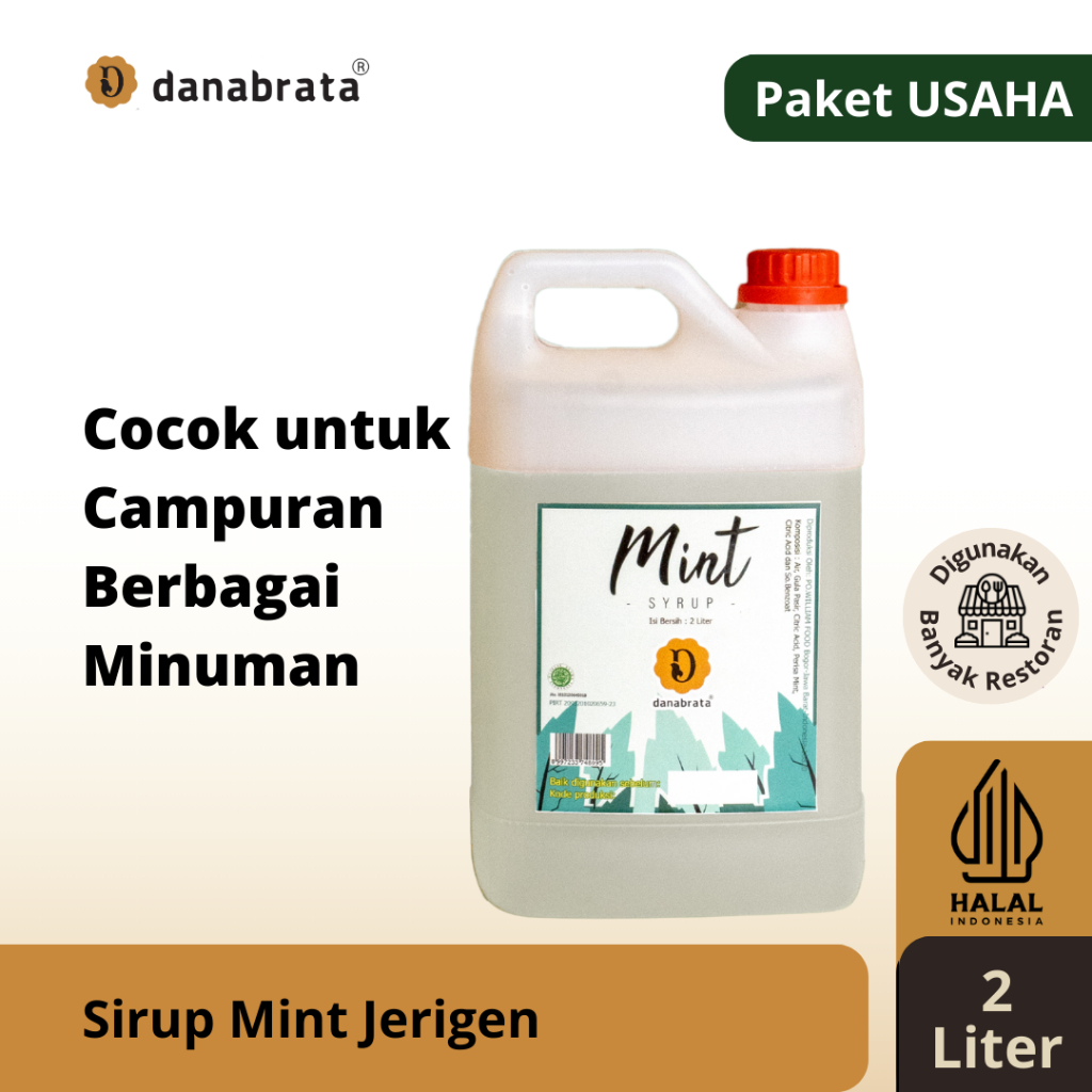 

Danabrata Sirup Mint 2 liter untuk Berbagai Minuman / Mint Syrup