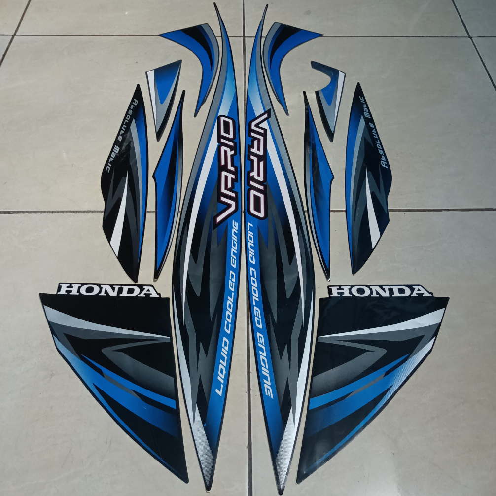 stiker striping honda vario 110 karbu 2012 hitam lis body standar berkualitas original