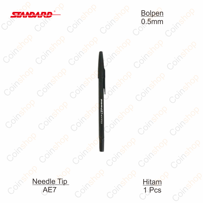 

Standard AE7 Alfatip Pulpen Ballpoint Pen Pena 0.5mm Biru Hitam Merah Per Pcs