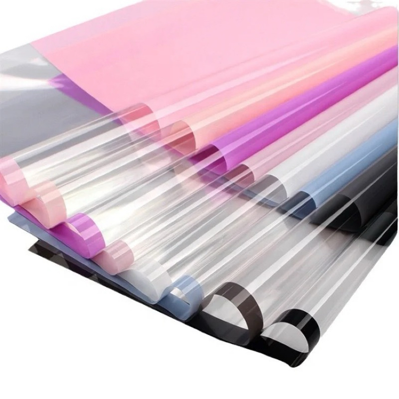 

20 Lembar WIDE Frame Clear Transparan Flower Wrapping Bening Paper List Colour Transparant