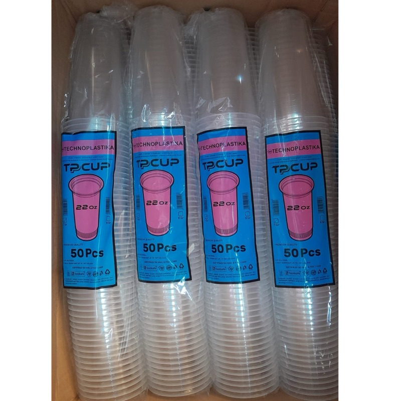 Gelas Jus Plastik Cup 22 Oz (50 Pcs)
