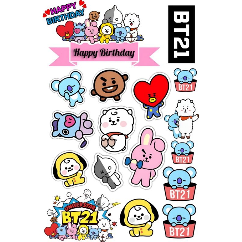 Topper cake BT21 karakter ulang tahun