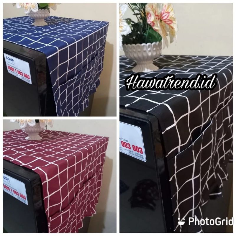 SARUNG KULKAS/TUTUP KULKAS/TAPLAK KULKAS/ALAS TUTUP KULKAS/TUTUP KULKAS KATUN KOTAK