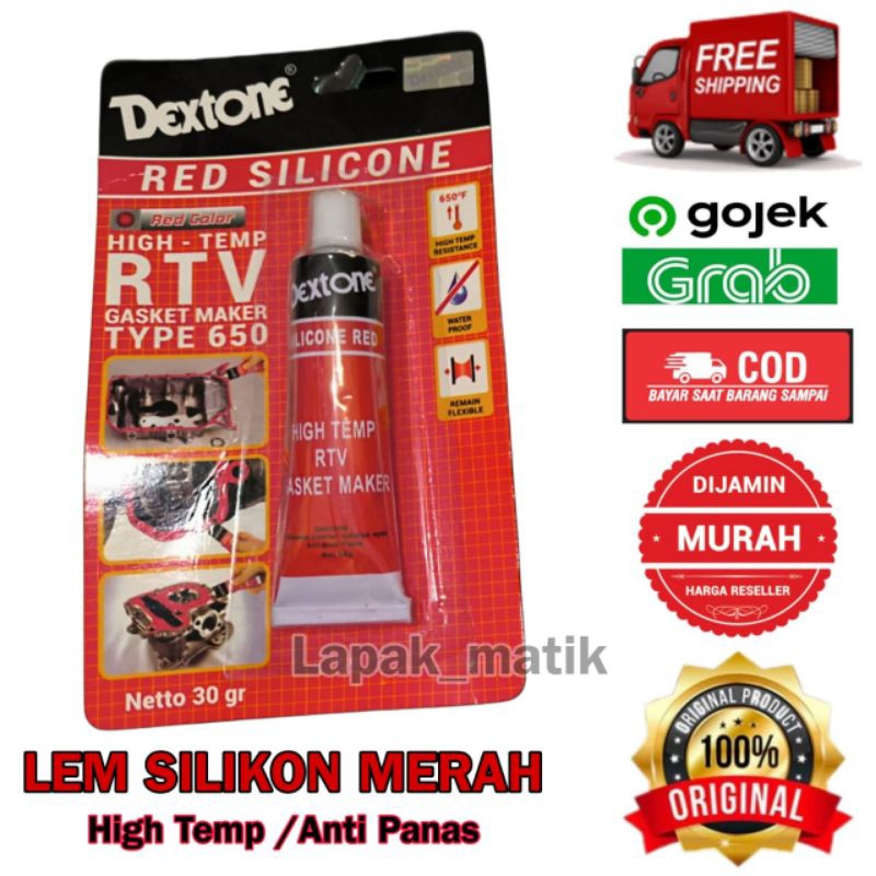 

Lem Dextone merah red silicone high temp