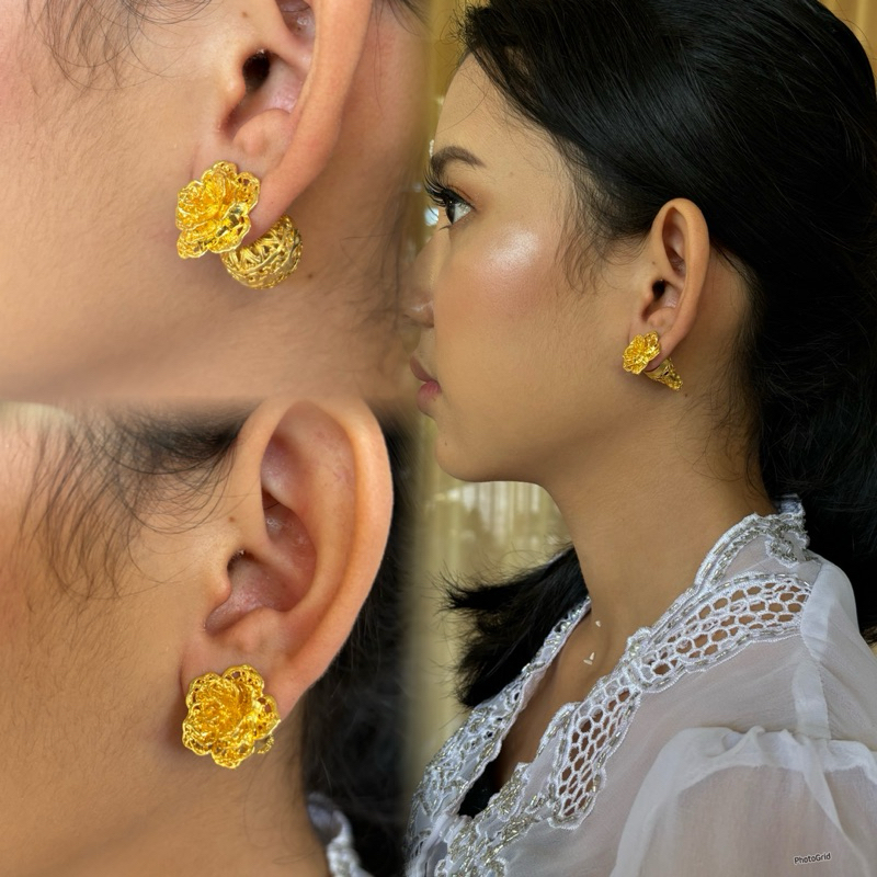 anting alpaka/ giwang/ anting mawar