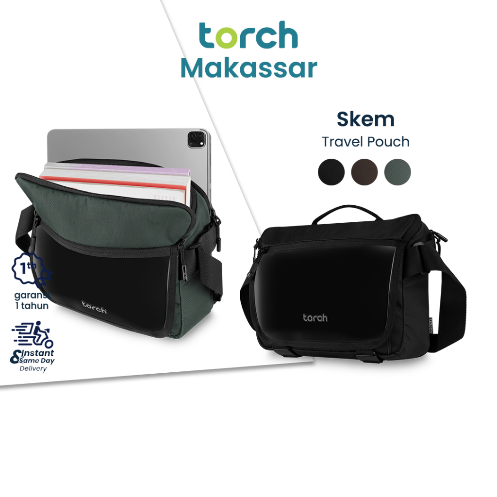TORCH Skem Tas Selempang Ipad Tablet 13 Inch Messenger Bag Travel Pouch Kerja Kuliah Waterproof