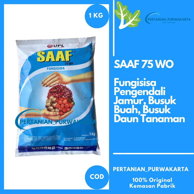SAAF 75 WP isi 1 KG FUNGISIDA MENGENDALIKAN BUSUK BUAH BUSUK DAUN PADA TANAMAN MEMGENDALIKAN JAMUR T
