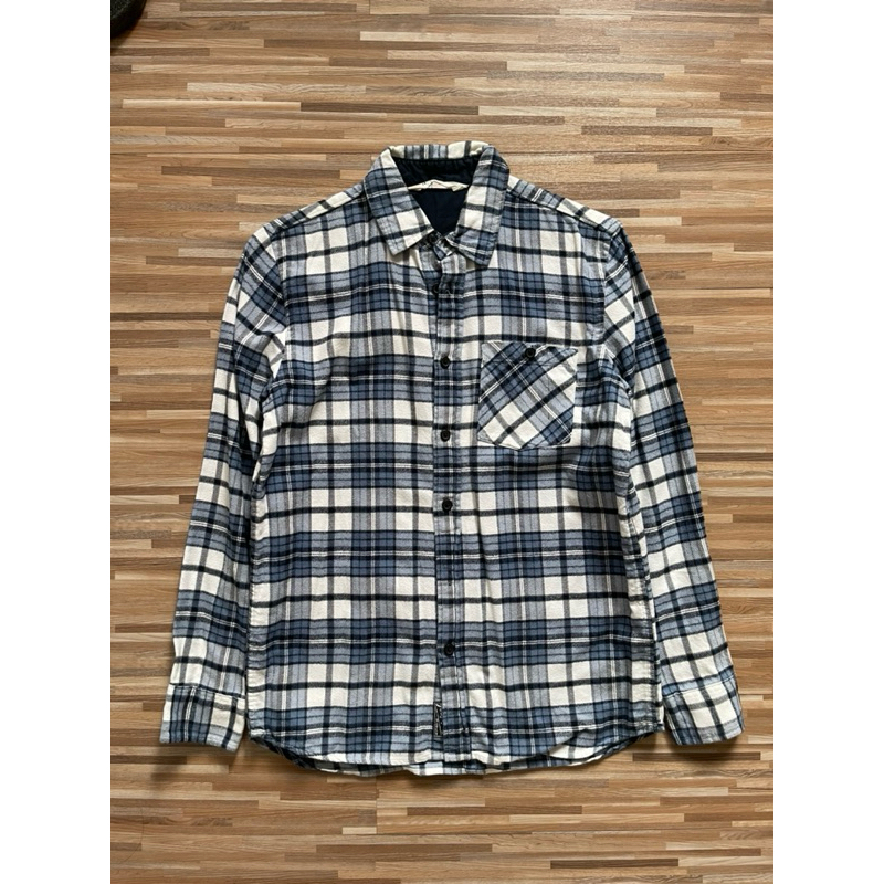 HnM  Blue White Flannel shirt kemeja hm