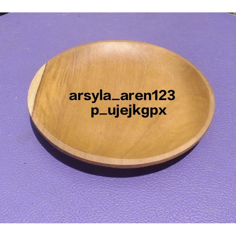 piring ceper/bulat 15cm kayu jati