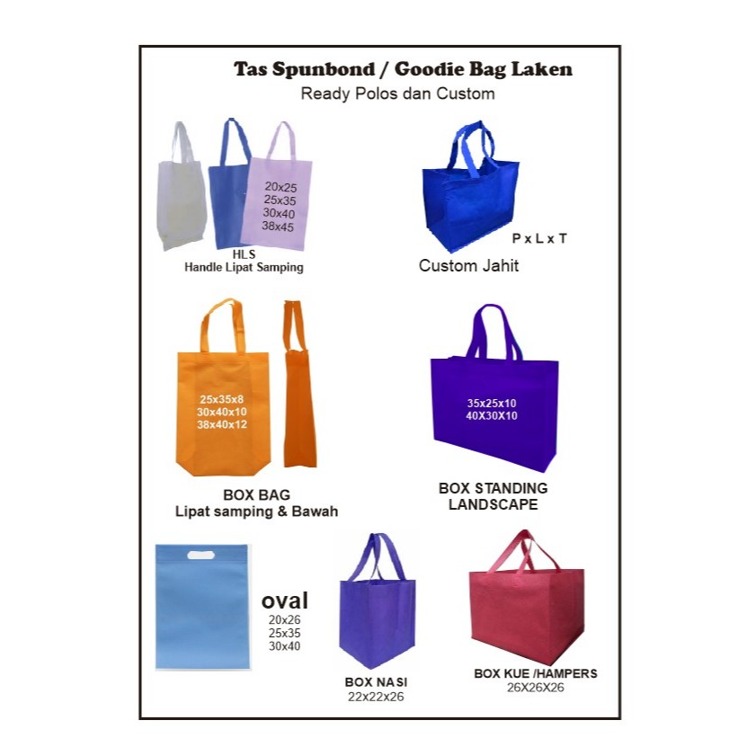 

TAS SPUNBOND POLOS / GOODIEBAG SATUAN