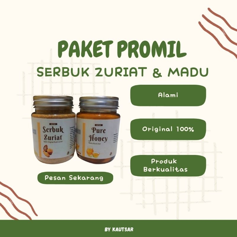 

Serbuk Zuriat Paket Promil Serbuk Zuriat dan Madu Murni