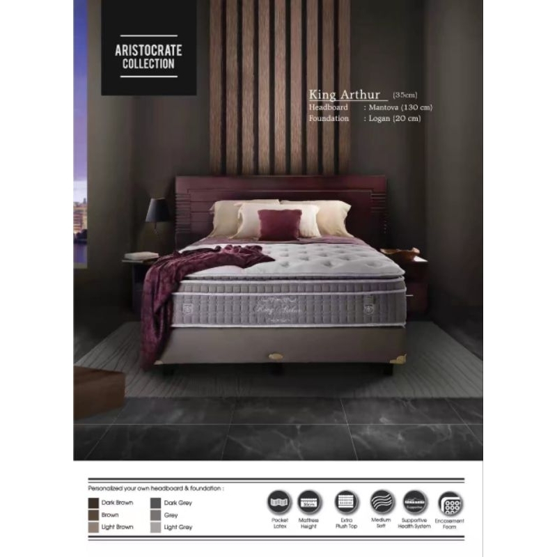 Central Aristocrat King Arthur kasur spring bed zone pocket latex