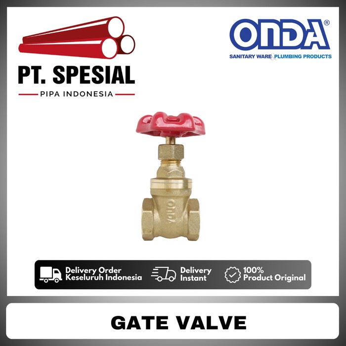 Gate Valve Onda 1/2"-1" / Stop Kran Kuningan Onda / Gate Valve Kuningan Onda - 12
