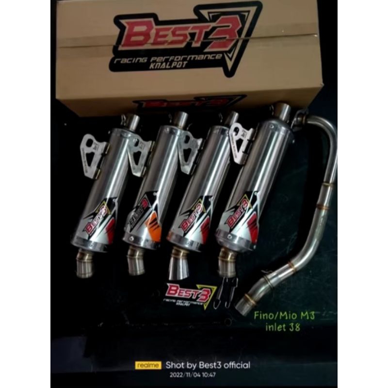 Knalpot Best3 Original Mio Smile Mio Sporty Nouvo Mio M3 Stainless Original Best3