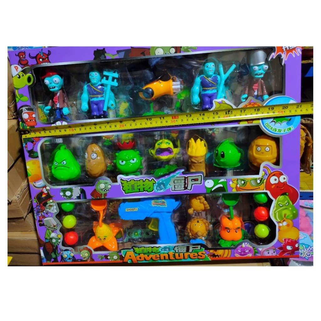 2024 - MAINAN ANAK ZOMBIE VS  PLANT ACTION FIGURE ZOMBIES SHOOT BONEKAS UKURAN 16 IN 1 LIMITED UNIK