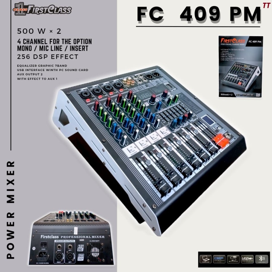 POWER MIXER FIRSTCLASS FC 409 PM FC-409PM Firstclass FC409 PM 500w x 2 ORIGINAL