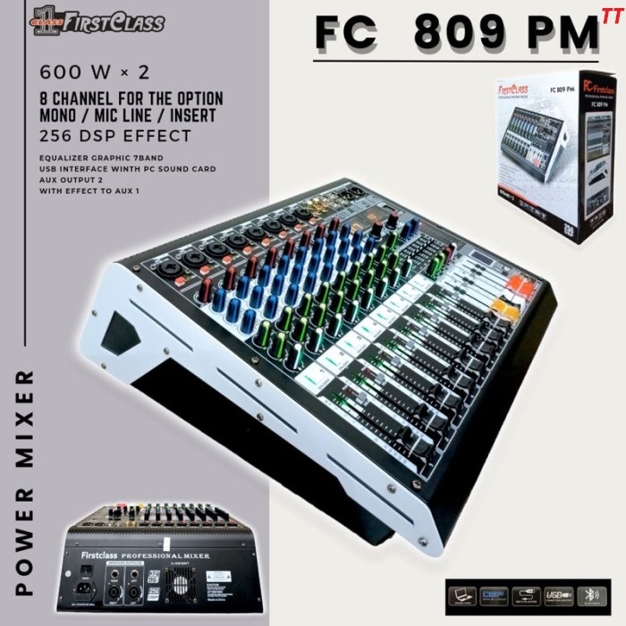 POWER MIXER FIRSTCLASS FC 809 PM FC-809PM Firstclass FC 809 PM 600 x 2 ORIGINAL