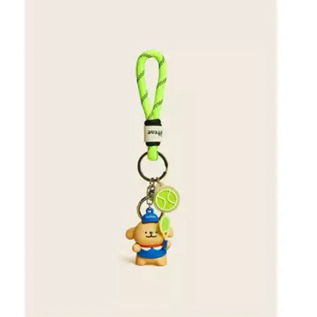 maltese tennis bag charm key chain