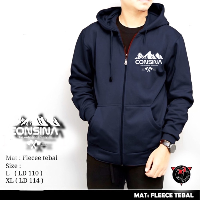 JAKET HODDIE PREMIUM / HODDIE RESLETING CONSINA / JAKET GUNUNG FLECEE TEBAL