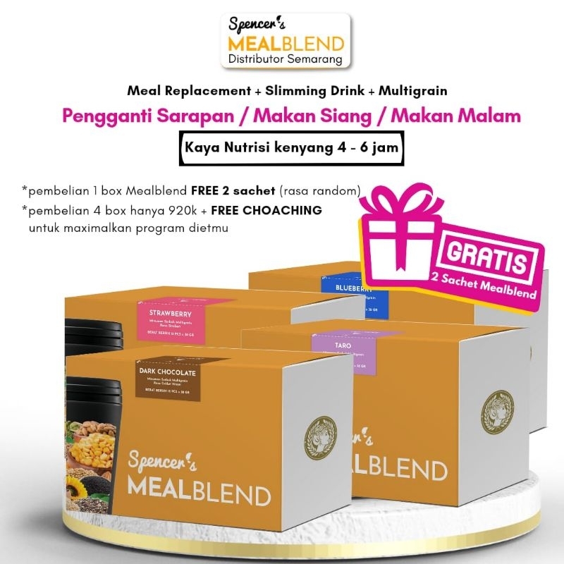 

Spencer's MealBlend Box @ 15 Sachet Meal Replacement Multigrain - Solusi Diet Sehat