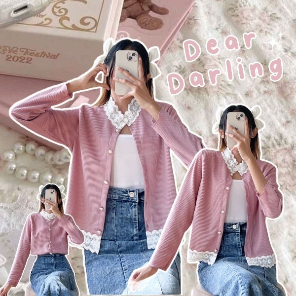 MYSHA CL - BLOUSE KOREA RENDA VINTAGE OUTER / DEAR DARLING LACE TOP / OUTER KEKINIAN KOREAN STYLE / 