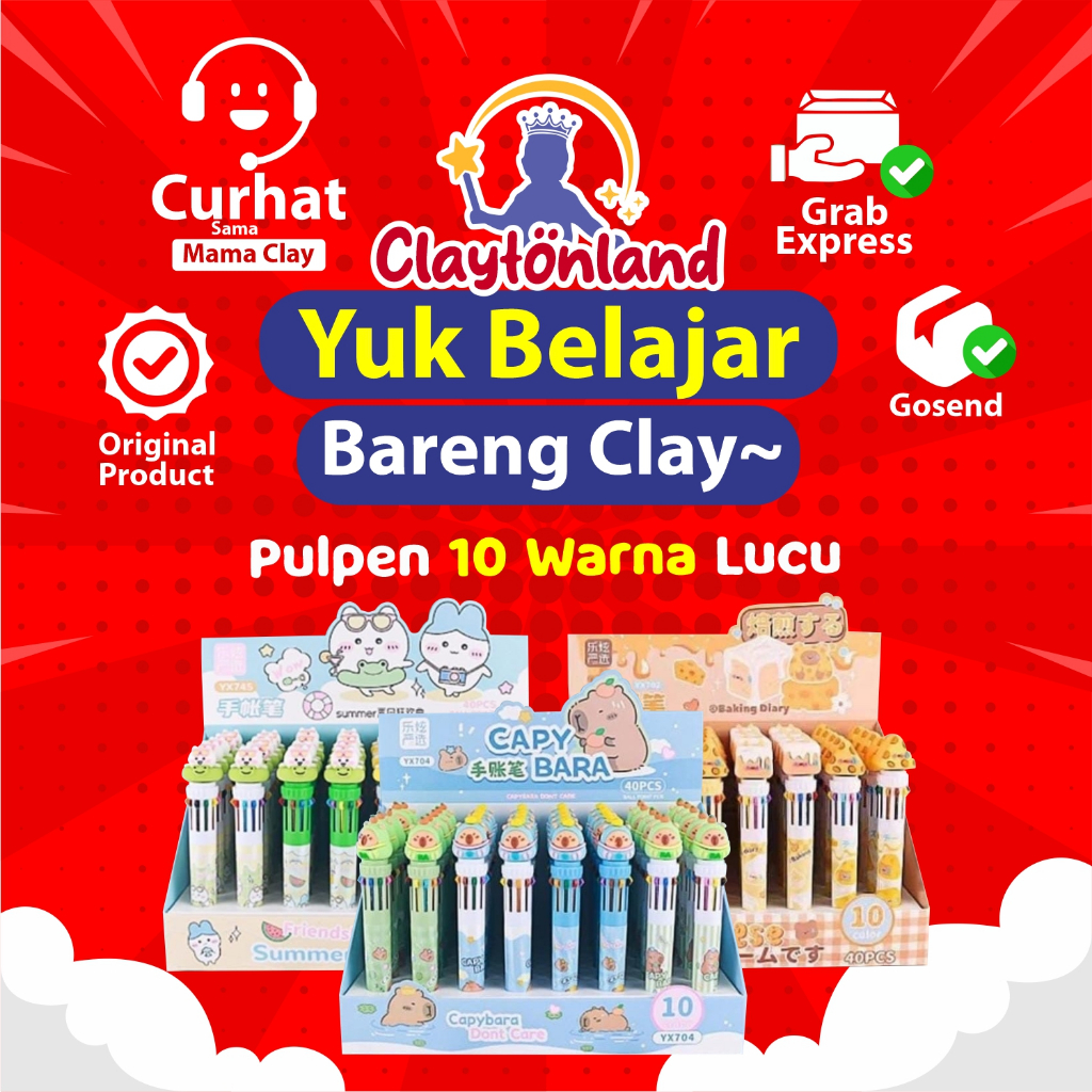 

Pulpen 10 Warna Lucu/ Pen10 Warna Tinta Limited Edition Super Imut / Bolpen 10 Warna Alat Tulis Sekolah Anak Kekinian Kualitas Premium