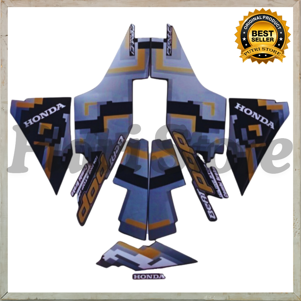 Stiker Striping Beat Pop 2017 Silver Lis Les Body Motor Honda Beat Pop 2017 Terbaik