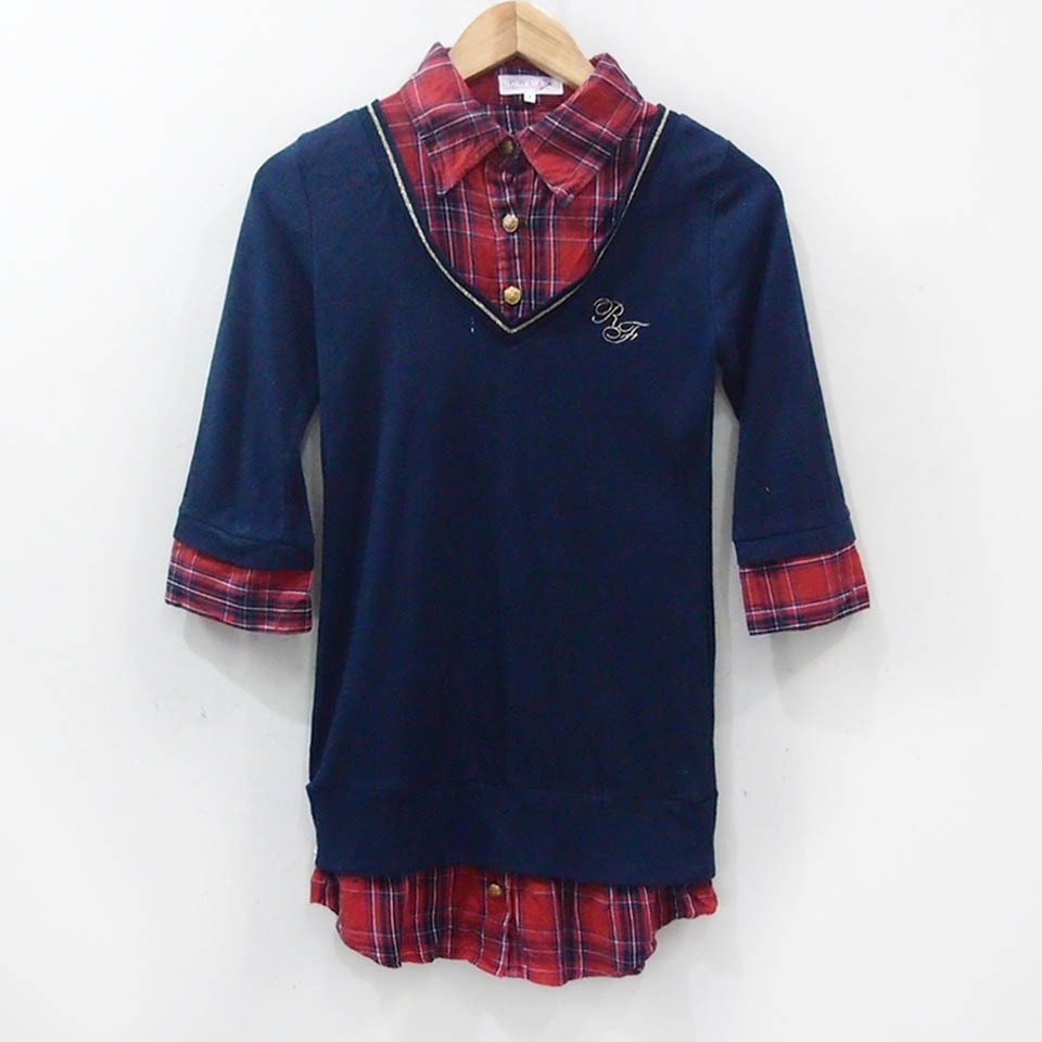 CM368 SIZE M COLZA NAVY KEMEJA KAOS LENGAN PANJANG